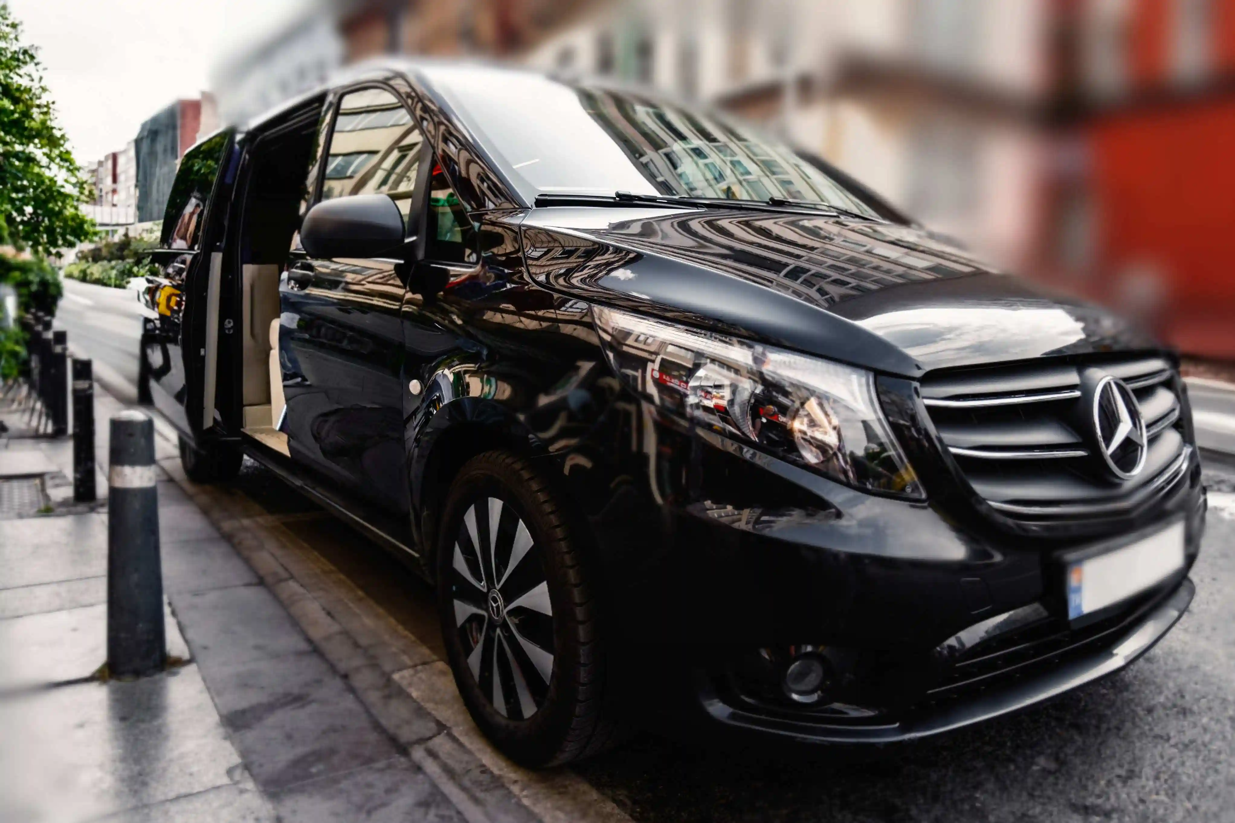 Mercedes larger taxi option for group travel in Durham